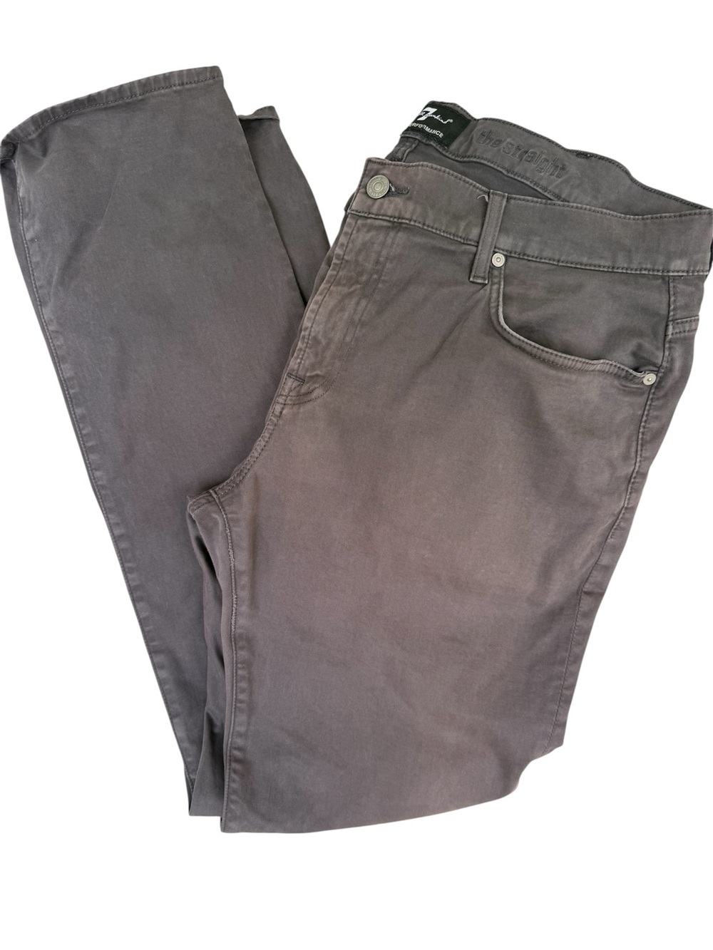 7 For All Mankind Slim Straight Men’s Gray Pants jeans